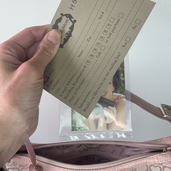 Brighton Pink Leather Hearts Print Small Purse - Picture 14 of 16